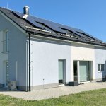 The family house is equipped with PV panels on the roof of the house and garage.