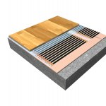 Sectional view of floating floor with insulation STARLON